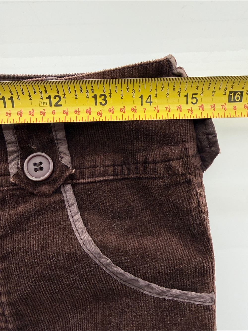 Aziz brown corduroy cargo pants straight Low Rise flap pockets vintage Y2K Small - Picture 7 of 7